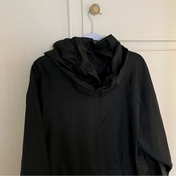 Geoffrey Beene Full Zip Snap Up Hooded Lightweight Windbreaker Black Size Medium - Picture 6 of 16